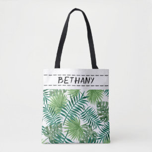 Tote a natureza deixa bolsa verde personalizado