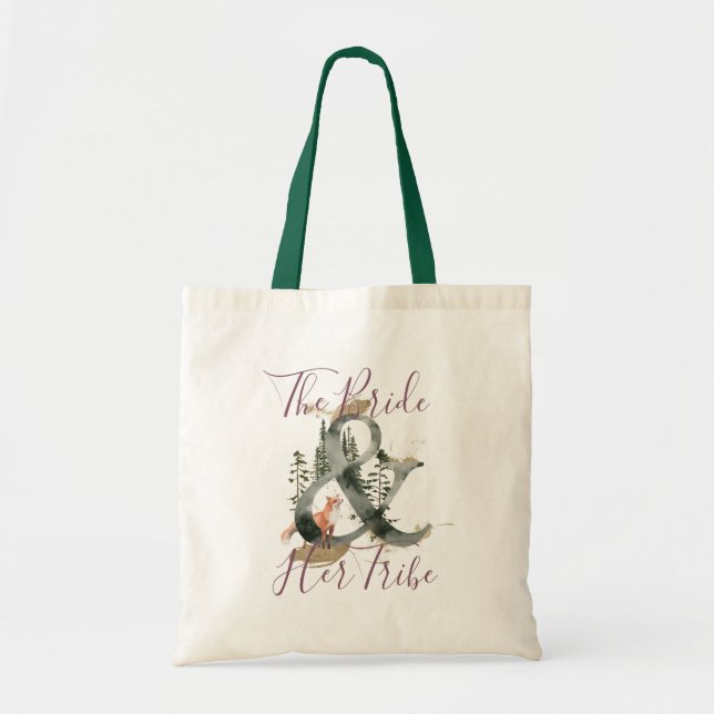 Tote A noiva e sua tribo Woodland Watercolor Bolsa (Frente)