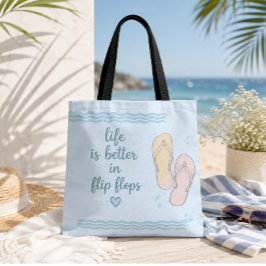 Tote A Vida É Melhor De Chinelos Bolsa De Praia