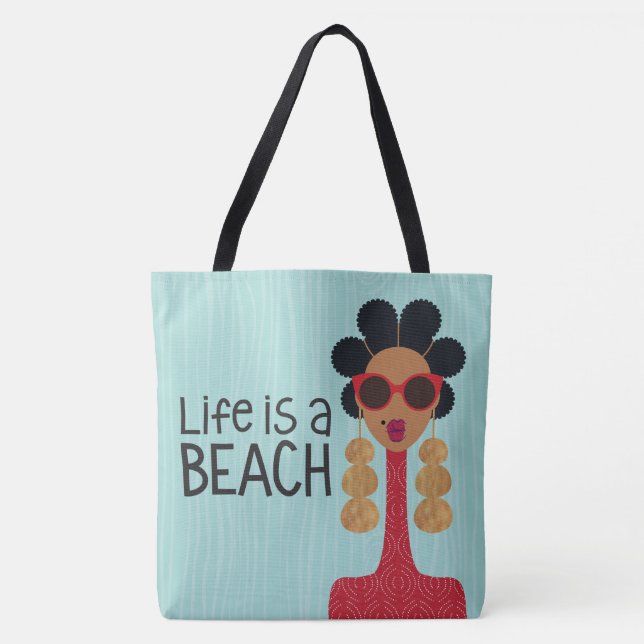 Tote A vida é um Bolsa do Ombro de praia (Frente)