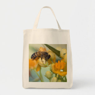 Tote Abelha de mel na bolsa de primavera