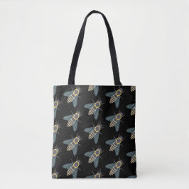 Tote Abelha de mel (preto padrão) - Bolsa