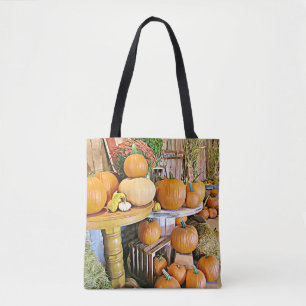 Tote Abóboras de Halloween e Exposição de Outono Bolsa 