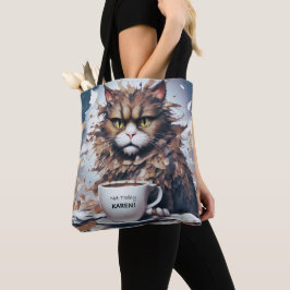 Tote Abstrato com Bolsa de mensagem "Hoje Não"