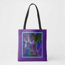 Abstrato Neon Blue Bright Butterfly Bolsa
