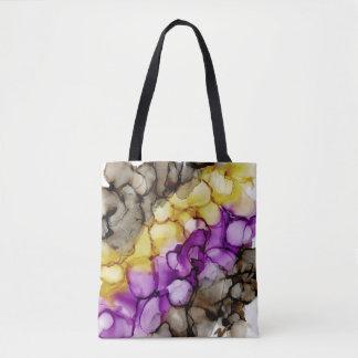 Tote Abstrato púrpura Bolsa médio
