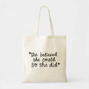 Tote Acreditou que poderia assim que fez o bolsa