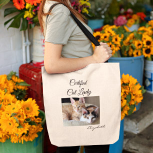 Tote Adicione sua foto Bolsa de academia para Gata
