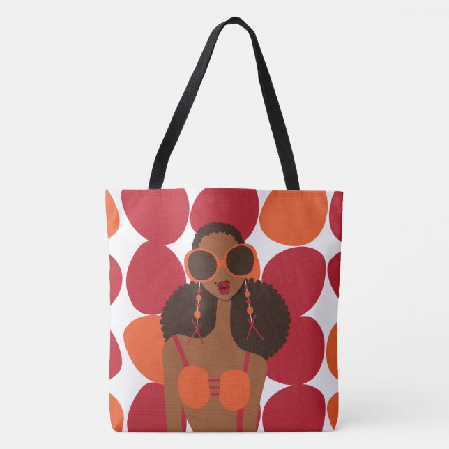 Tote Afro Puffs Shoulder Bolsa (Frente)