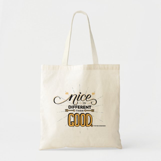 Tote "Agradável é diferente do que o bom" bolsa (Frente)