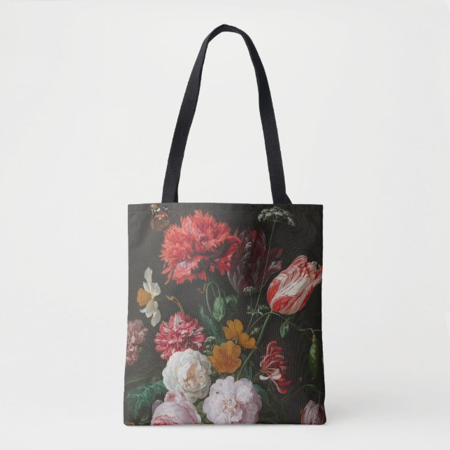 Tote Ainda o bolsa floral escuro da vida (Frente)