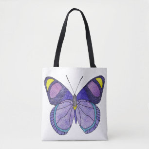 Tote All-Over - Borboleta Roxa (branco)
