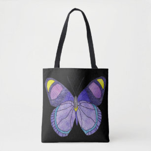 Tote All-Over - Borboleta Roxa (preto)