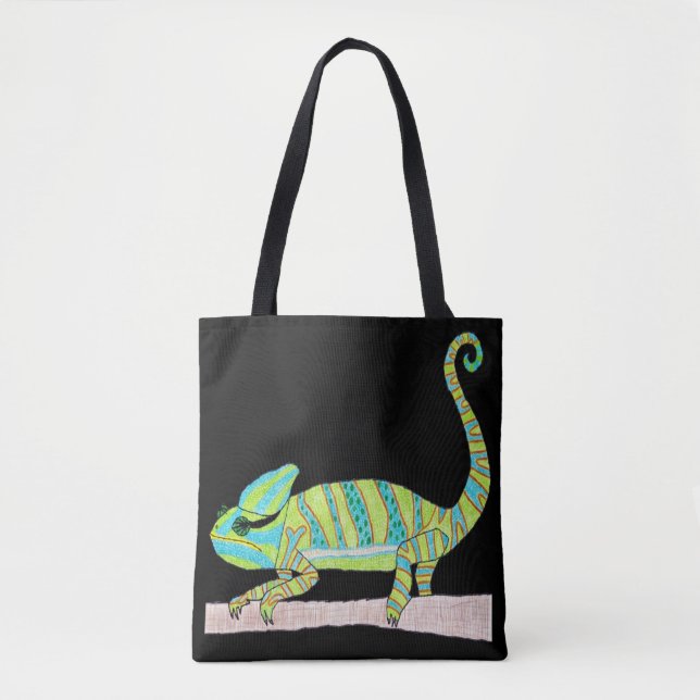 Tote All-Over - Camaleão Verde (preto) (Frente)