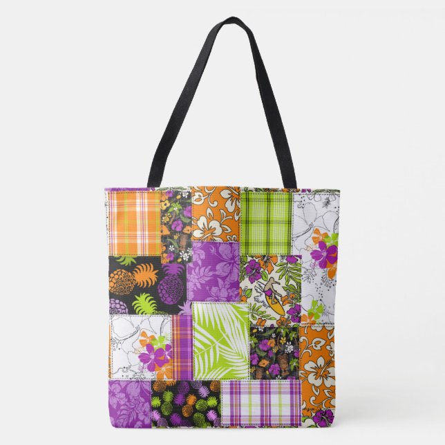 Tote Aloha Patchwork Havaiana - Bolsa de praia Violet (Frente)