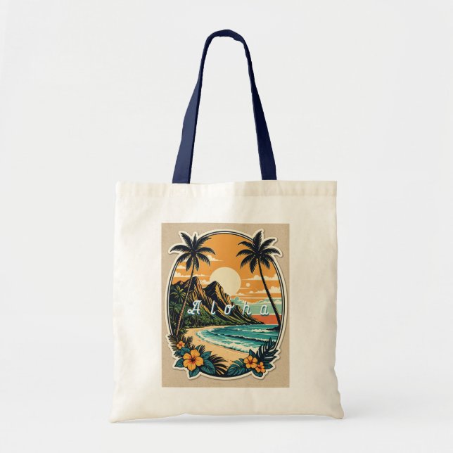 Tote Aloha Retro Beach Bolsa (Frente)