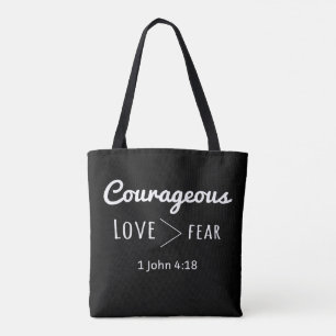 Tote Amor corajoso do bolsa maior do que o medo