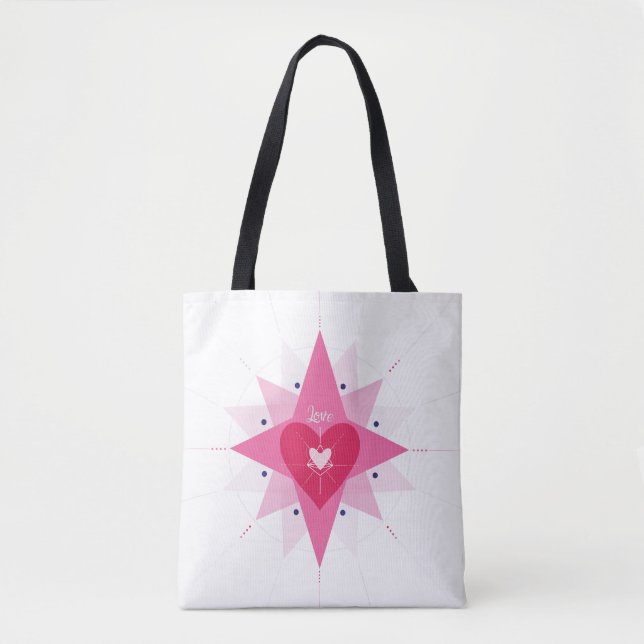 Tote Amor Ilustração Coração Amor Bolsa Grata (Frente)