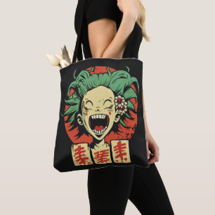 Tote Anime rindo para a bolsa