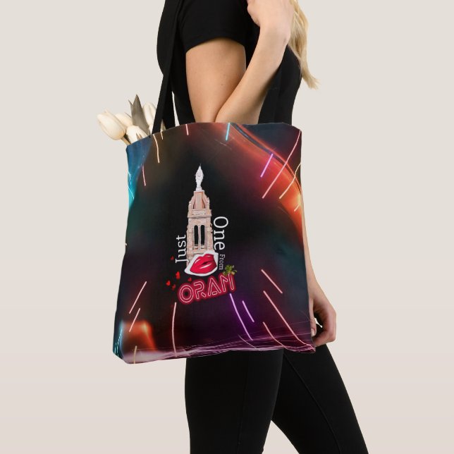 Tote Apenas um beijo de Oran, Bolsa de Neon Black Women (Close Up)