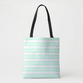 Tote Aqua Stripe por todo o bolsa