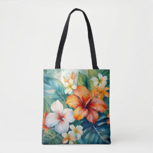 Tote Aquarela Bolsa de praia tropical do Jardim do Hava