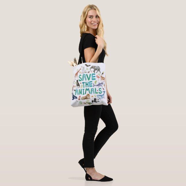 Tote Aquarela Salve o Bolsa de Animais (No(a) Modelo)
