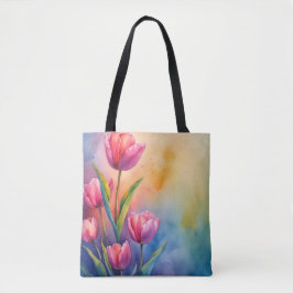 Tote Aquarela Tulipas Bolsa floral