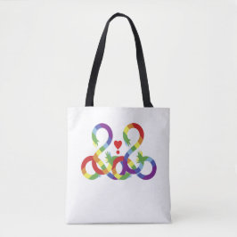 Tote Arco-íris, mãos coloridas. Bolsa