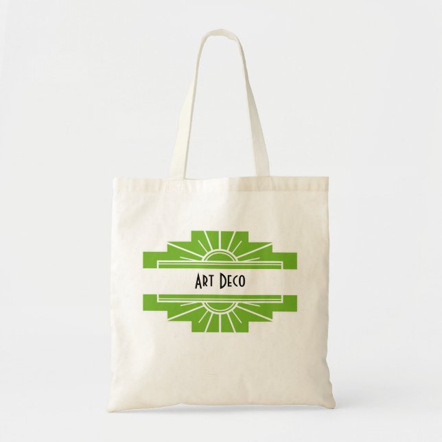 Tote Art Deco Sunburst Patterno em branco e Bolsa Limão (Frente)