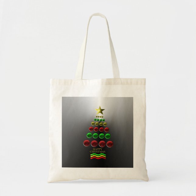 Tote Árvore Natal Baubles Bolsa Closure Bag (Frente)
