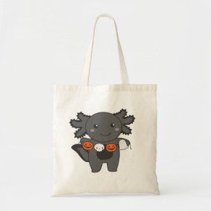 Tote Axolotl Happy Halloween Pumpkin Bat Costume Bolsa