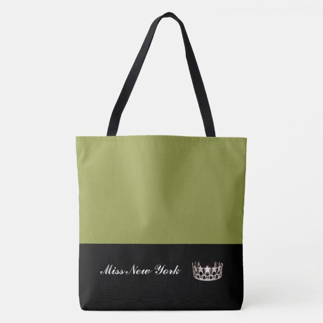 Tote Azeitona de prata do Saco-LRGE do bolsa da coroa (Frente)