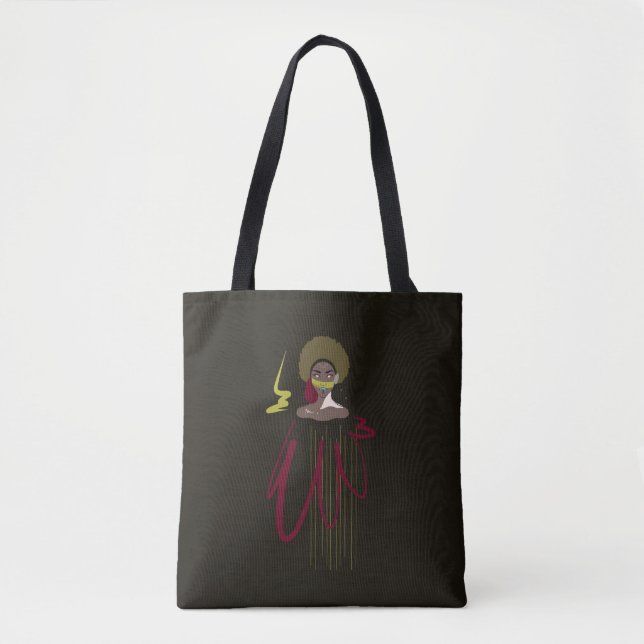 Tote bag abstract "Black Magic Girl" (Frente)