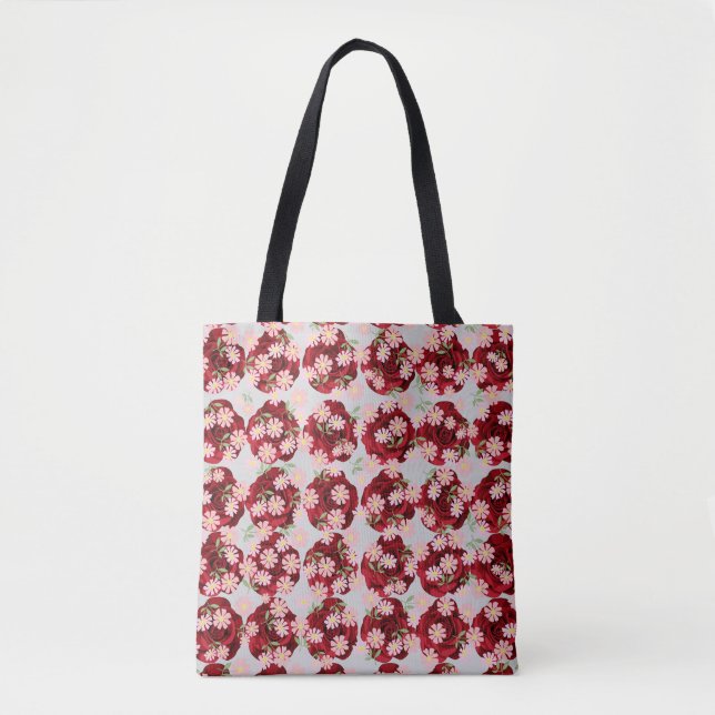 Tote Bag All-Over-Impressão com Desi de padrão flo (Frente)