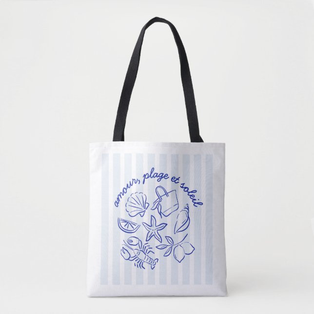 Tote Bag – Amour, Plage & Soleil (Frente)
