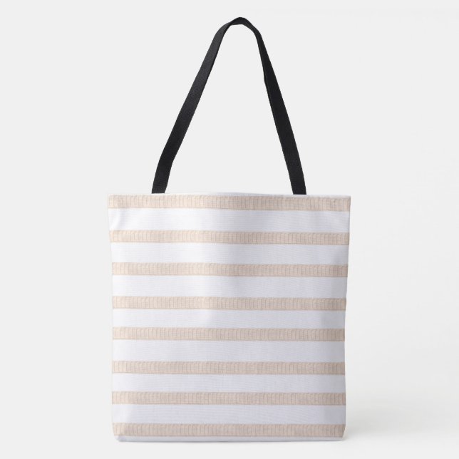 Tote Bag Beige & White Stripe (Frente)