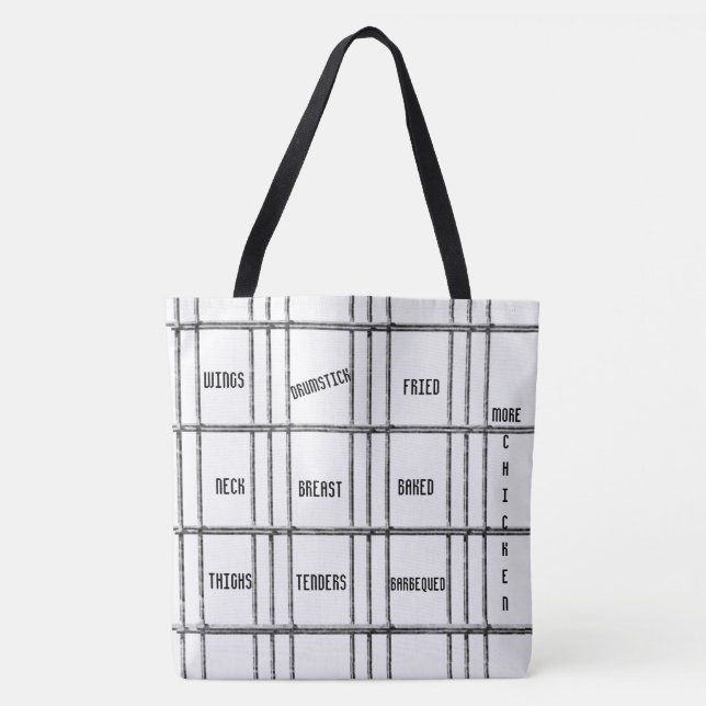 Tote Bag Black & White More Chicken (Frente)