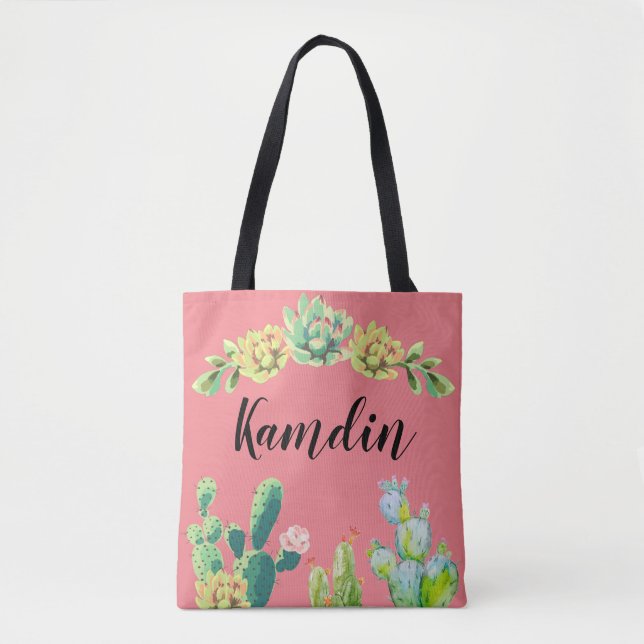 Tote Bag Bohemian Cactus Personalizado D (Frente)