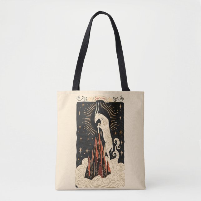Tote Bag Capricorn Celestial Arte Zodiac (Frente)
