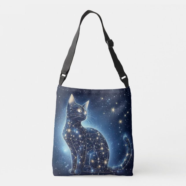 Tote Bag Celestial de Gato - Felino estrelado míst (Verso)