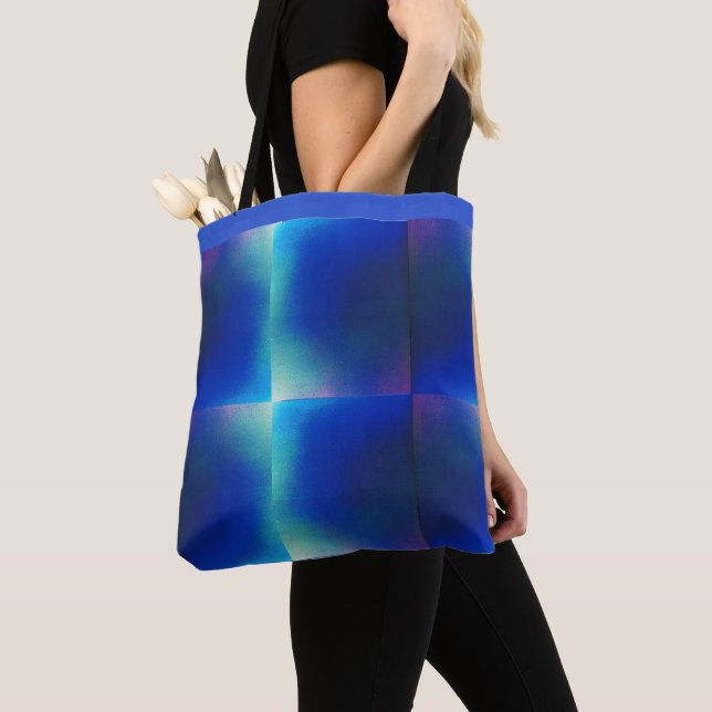 Tote Bag com Design azul e turquesa (Close Up)