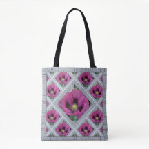 Tote Bag com Poppies Roxos