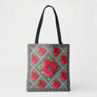 Tote Bag com Poppies Vermelhos Vibrantes