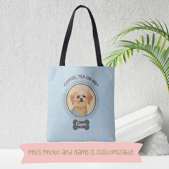 Tote Bag com Retrato e Nome de Pet Personalizado (Carry Your Pet Portrait On The Go!)
