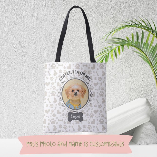 Tote Bag com Retrato e Nome de Pet Personalizado (Criador carregado)