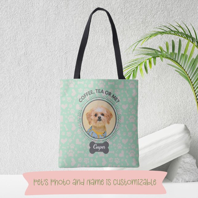 Tote Bag com Retrato e Nome de Pet Personalizado (Carry Your Pet Portrait On The Go!)