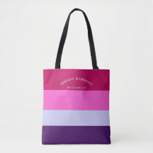Tote Bag de Bridemaid, Padrão de Stripes Rosa e Ro