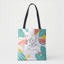 Tote Bag de Casamento Tropical de Verão Personaliz