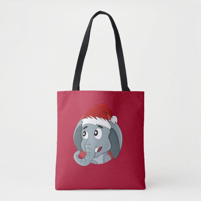 Tote Bag de elefante de Natal (Frente)